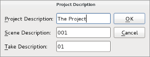 New project dialog